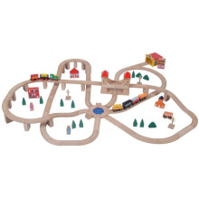 Train de jouet en bois à bois 110pcs